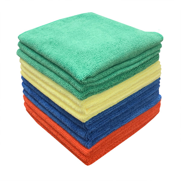 CleanAide Microfiber Commercial Towels 4 color 12 pack Eurow