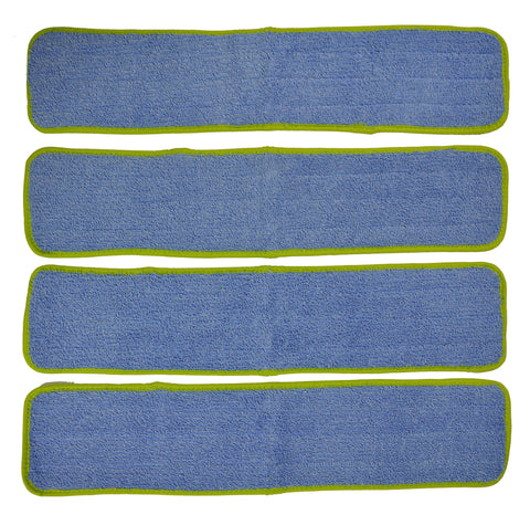 CleanAide® 24-in. Green Commercial Microfiber Wet Mop Pad Refills – 4 Pack
