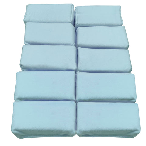 Detailer's Preference Suede Microfiber Coating Applicators, Less Absorbent to Save Wax,  3”x1.5”x1.5” Blue 10 Pack