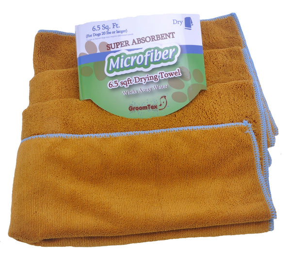 GroomTex® 24 x 39 in. 350 GSM Large Pet Microfiber Drying Towel – 6.5 Sq Ft