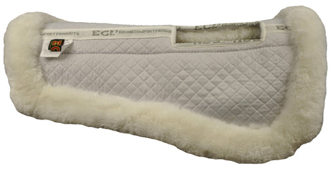 ECP Sheepskin Wither Relief Half Saddle Pad (Large, White)