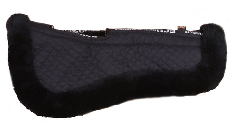 ECP Sheepskin Wither Relief Half Saddle Pad (Large, Black)