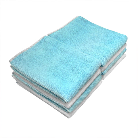 Detailer's Preference® 14 x 14 in. 230 GSM Microfiber Blue & White Cleaning Towels – 8-pack