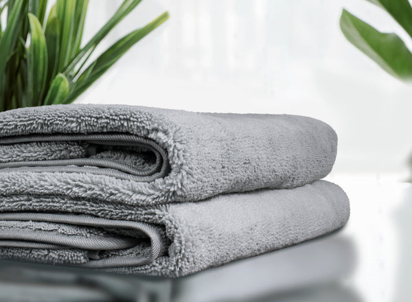 Eurow Microfiber Bath Towels, Gray, 2 Pack