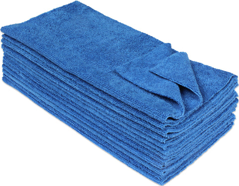 CleanAide® 14 x 14 in. 300 GSM Ultrasonic Cut Microfiber Cleaning Towels – 12-pack