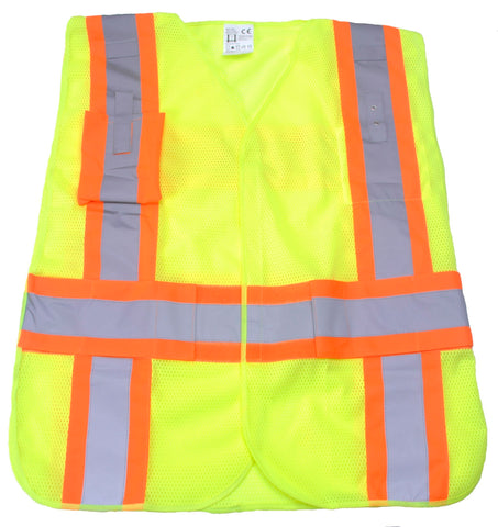 Eurow Safety – Class 2 Two-Tone Mesh 5-Point Breakaway Safety Vest – XL