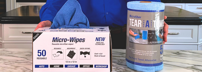 Eurow® Microfiber Tear-A-Towel™ Roll Vs Eurow® Microfiber Reusable Micro-Wipes!