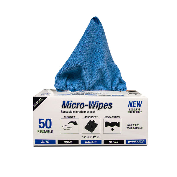 Eurow 12 x 12 in. 200 GSM Microfiber Wipe and Clean Cloths with Dispenser Box – 50-pack