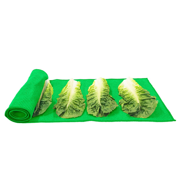 Eurow Microfiber Lettuce Wrap Towels, Waffle Weave, Green, 2 Pack