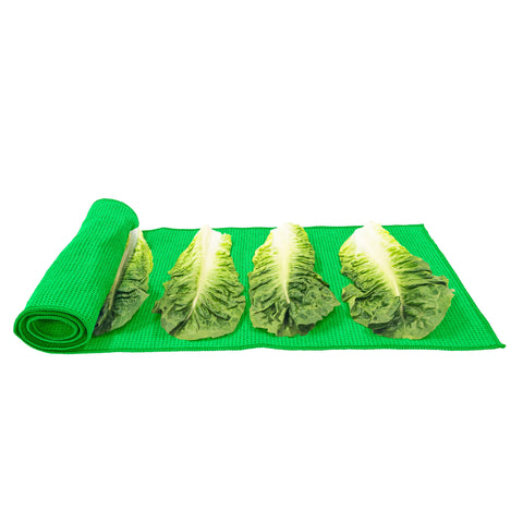 Eurow Microfiber Lettuce Wrap Towels, Waffle Weave, Green, 2 Pack
