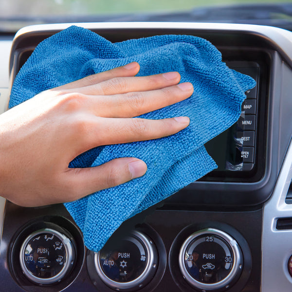 Eurow 12 x 12 in. 200 GSM Microfiber Wipe and Clean Cloths with Dispenser Box – 50-pack