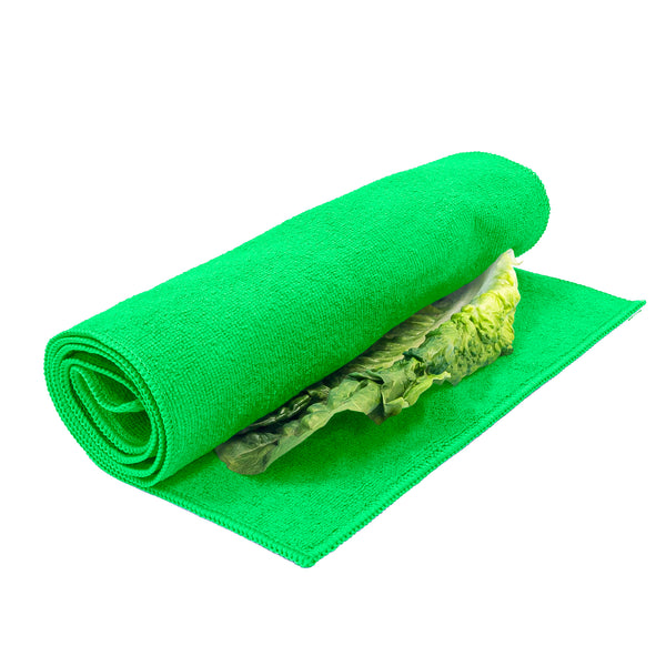 Eurow Microfiber Lettuce Wrap Towels, Terry Weave, Green, 2 Pack