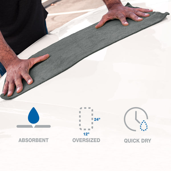 Detailer's Preference All-Purpose Terry Weave Microfiber Dual Pile Towels 12”x24” 12-Pack