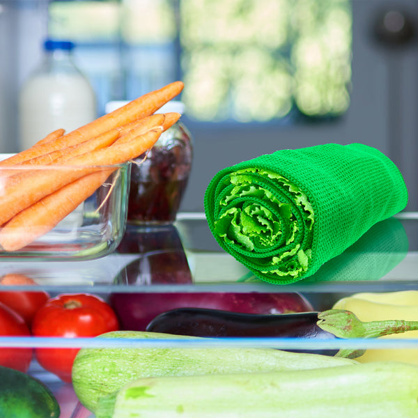 Eurow Microfiber Lettuce Wrap Towels, Waffle Weave, Green, 2 Pack