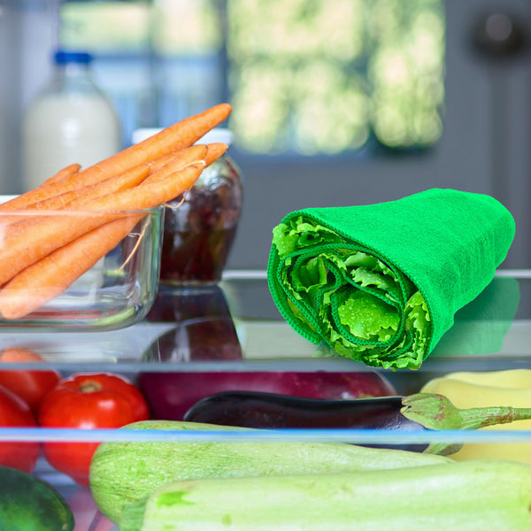 Eurow Microfiber Lettuce Wrap Towels, Terry Weave, Green, 2 Pack