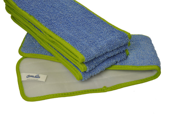CleanAide® 24-in. Green Commercial Microfiber Wet Mop Pad Refills – 4 Pack