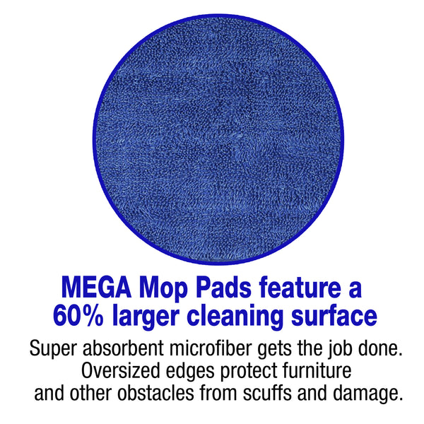 CleanAide® 18-inch All-Purpose Mega Microfiber Mop Pads – 6-pack