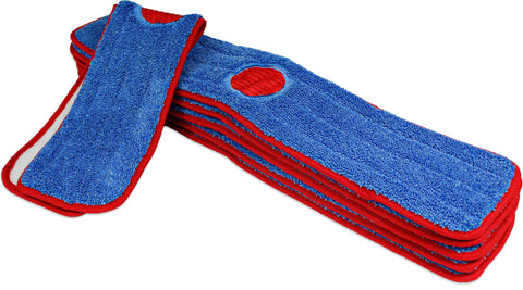 CleanAide® 18-inch Spot Cleaning Twist Yarn Microfiber Mop Pad with Scrubber – 6 Pack
