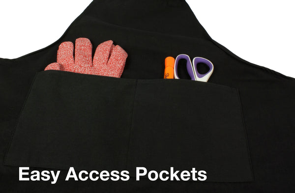 Chef's Guild Commercial Grade Kitchen Apron, Black, 2 Pack