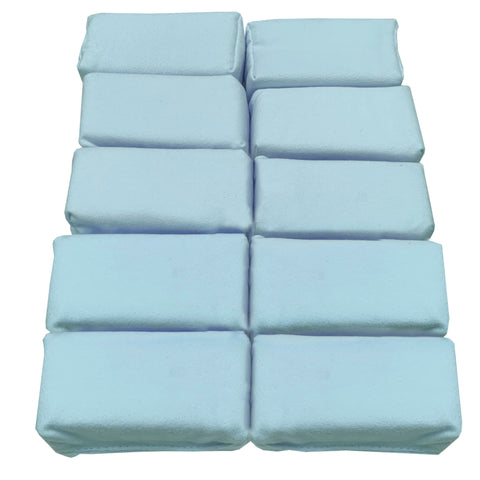 Suede Microfiber w/Barrier, Ceramic Coating Applicators, 3” x 1.5” x 1.5”, Blue, 10-pack