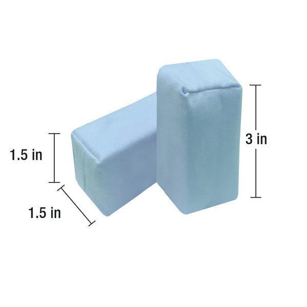 Suede Microfiber w/Barrier, Ceramic Coating Applicators, 3” x 1.5” x 1.5”, Blue, 10-pack