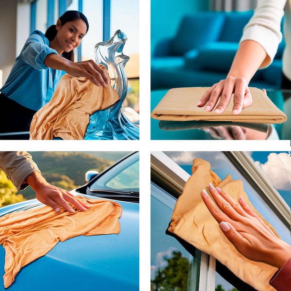 Detailer's Preference Natural Cut Extra Large Leather Chamois for Drying, 5.5 Square Feet, Cream