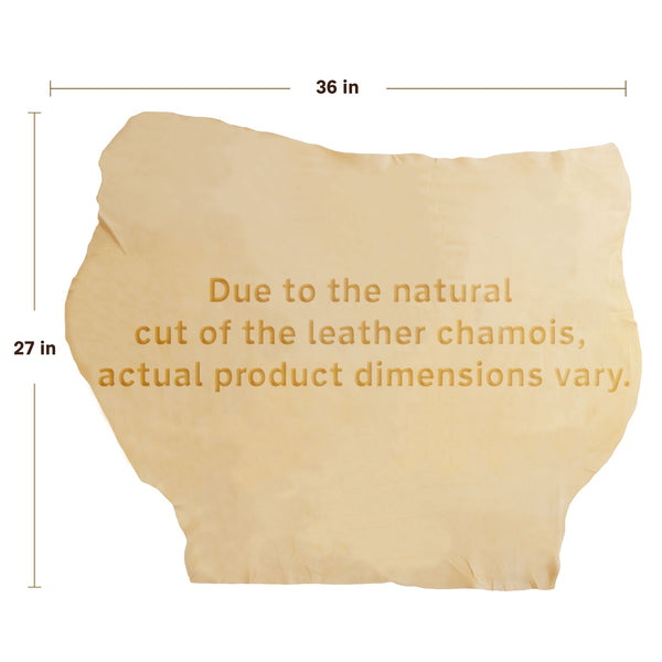 Detailer's Preference Natural Cut Extra Large Leather Chamois for Drying, 5.5 Square Feet, Cream