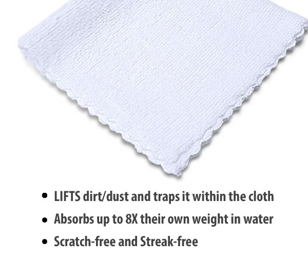 Eurow 12 x 12 in. 200 GSM Microfiber Wipe and Clean Cloths with Dispenser Box – 50-pack