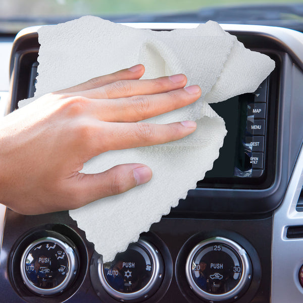 Eurow 12 x 12 in. 200 GSM Microfiber Wipe and Clean Cloths with Dispenser Box – 50-pack