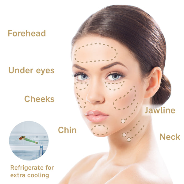 Eurow Luxe Multi-Stone Jade Face Roller & Massager For Skincare, Tension Relief, & Relaxation