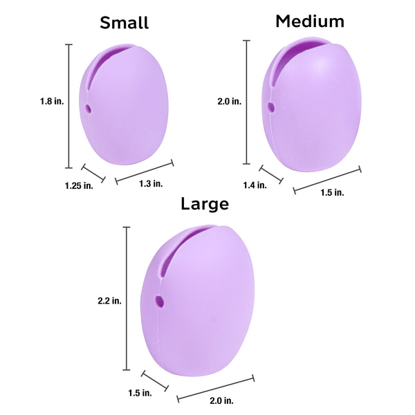 Eurow Luxe Silicone Makeup Brush Cover for Seamless Protection and Storage, 3-Pack, Purple