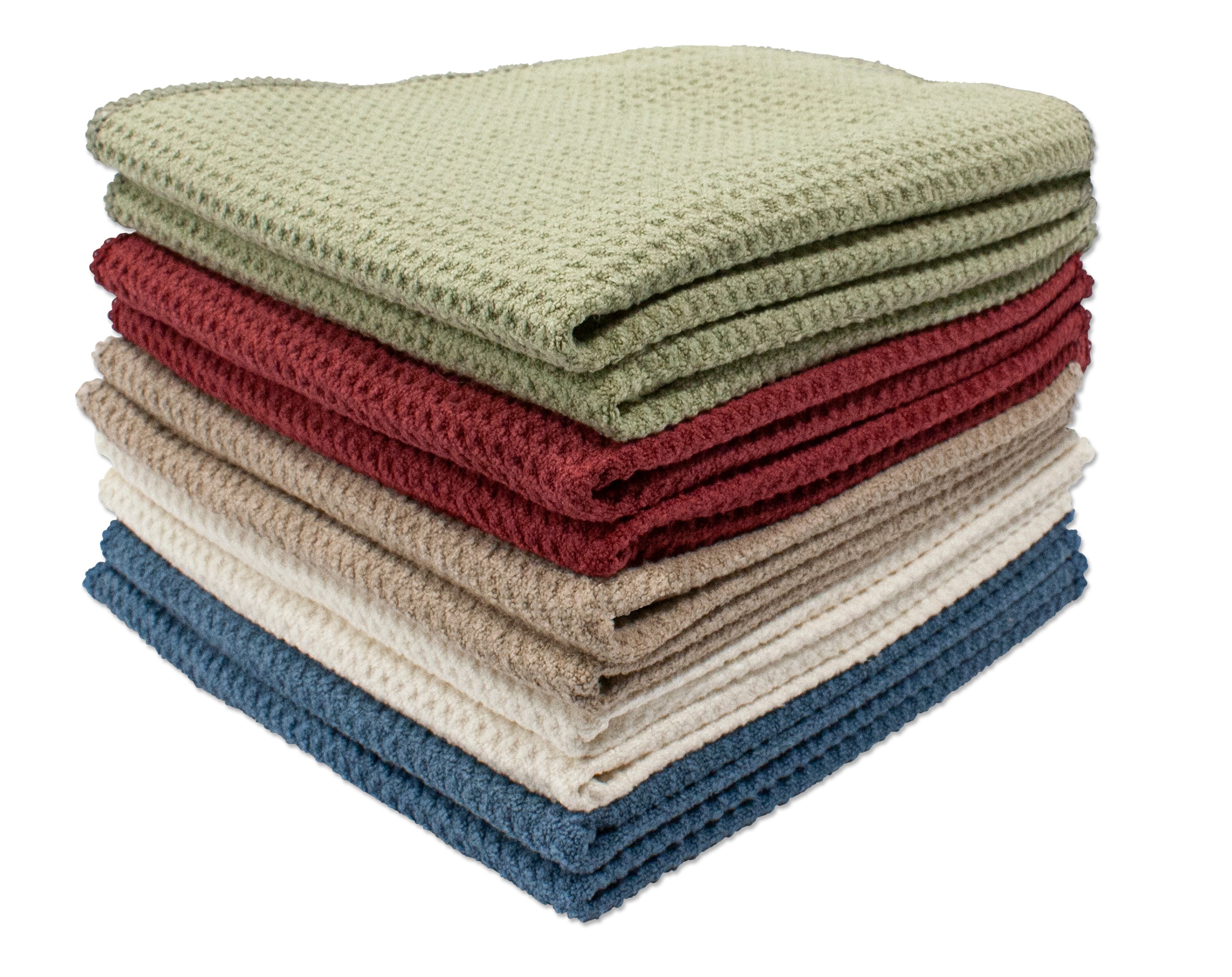 Eurow 16 x 28 in. 390 GSM Multicolor Microfiber Waffle Weave Kitchen Towels  – 10-pack