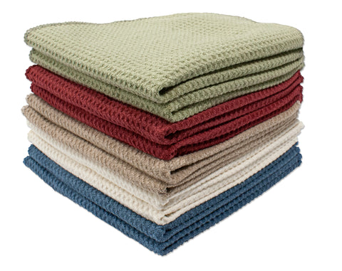 Eurow 13 x 13 in. 390 GSM Multicolor Microfiber Waffle Weave Dish Cloths – 10-pack