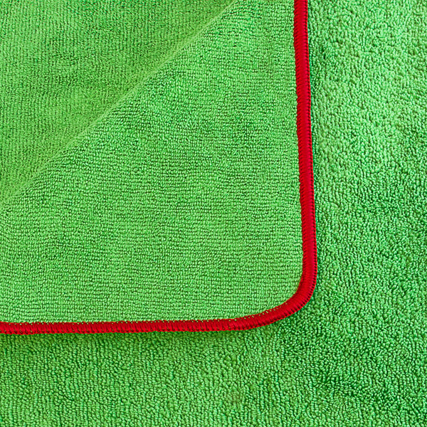 Detailer's Preference All-Purpose Dual Pile Terry Weave Microfiber Towels with Red Trim, 380 GSM, 16”x24”, 12-Pack