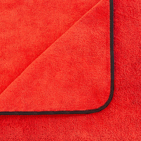 Detailer's Preference All-Purpose Dual Pile Terry Weave Microfiber Towels with Black Trim, 380 GSM, 16”x24”, 12-Pack