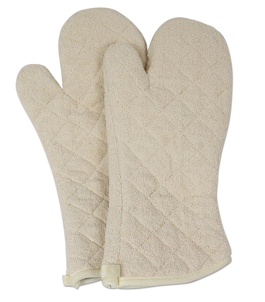 Nouvelle Legende® Commercial-Grade Cream Terry Cloth Oven Mitts – 2-pack