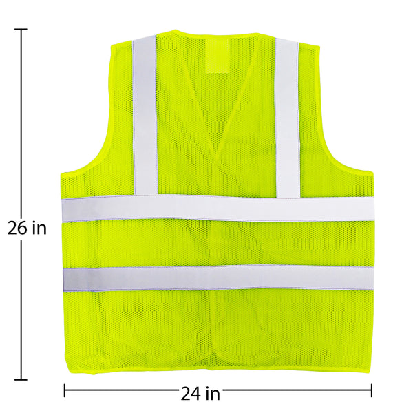 Eurow High Visibility ANSI Class II Security Vest, Mesh, Yellow 3-Pack