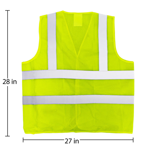 Eurow High Visibility ANSI Class II Security Vest, Mesh, Yellow 3-Pack