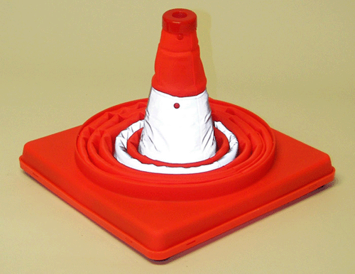 Eurow Safety – 28-inch Collapsible Traffic Cone with Light & Reflective Collar
