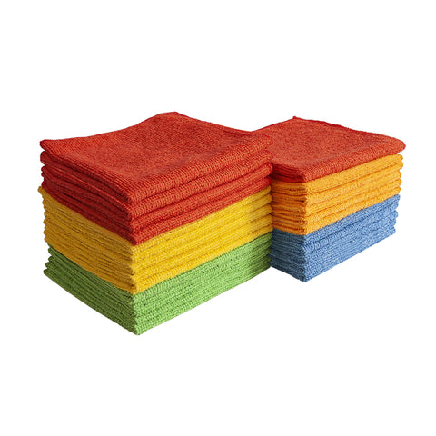 Eurow Microfiber Cleaning Cloths, 5 Colors, 25 Pack