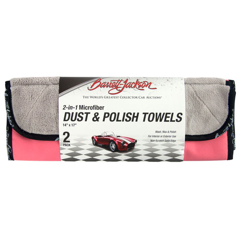 Barrett-Jackson® 14 x 17 in. Dual-Sided Dust & Polish Microfiber Towels – 2-pack
