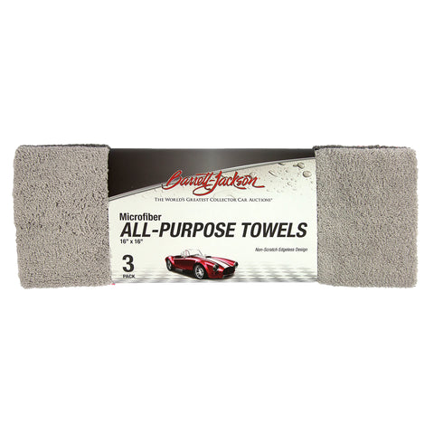 Barrett-Jackson® 16 x 16 in. 350 GSM Dual Pile Microfiber Towels – 3-pack