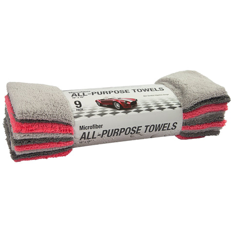 Barrett-Jackson® 16 x 16 in. 350 GSM Dual Pile Microfiber Towels – 9-pack