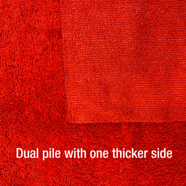 Barrett-Jackson® 16 x 16 in. 365 GSM Dope-Dyed Red Microfiber Towels – 12-pack