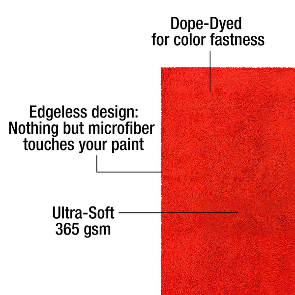 Barrett-Jackson® 16 x 16 in. 365 GSM Dope-Dyed Red Microfiber Towels – 12-pack