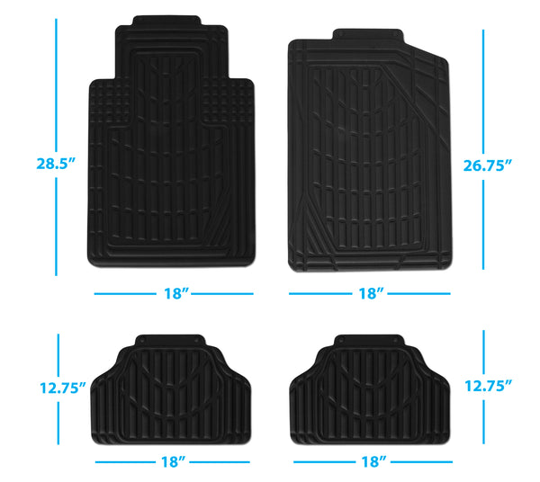 Eurow Universal Cut-to-Fit Car Floor Mats – 4-piece Set