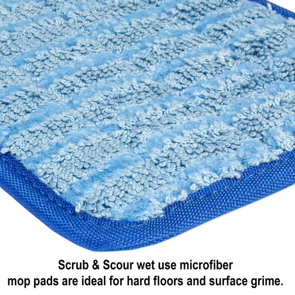 CleanAide Twist Yarn Microfiber Flat Mop with Scrub Strips