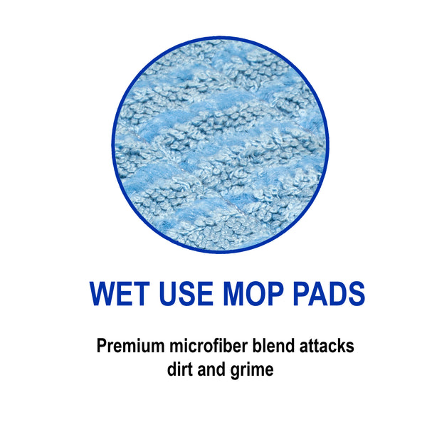 CleanAide Flat Microfiber Mop Pad, Blue