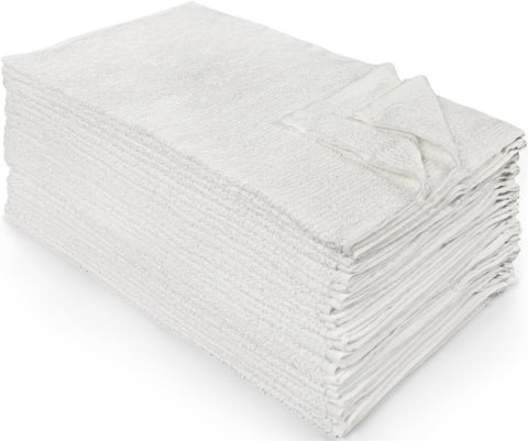 Nouvelle Legende® Commercial-Grade 100% Cotton Ribbed Towels – 25-pack