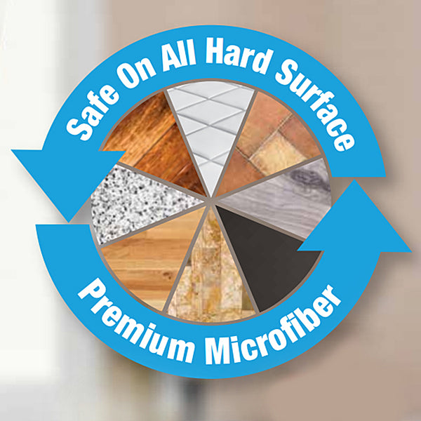 CleanAide Disposable Microfiber Mop Pads in Dispenser Box, 50 Pack, White with Blue Stripes